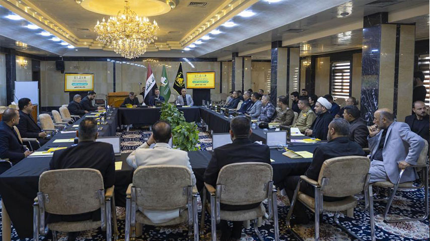 وفد من العتبة العلوية المقدسة في الورشة التنسيقية الخاصة بإرشاد الزائرين التائهين في النجف
