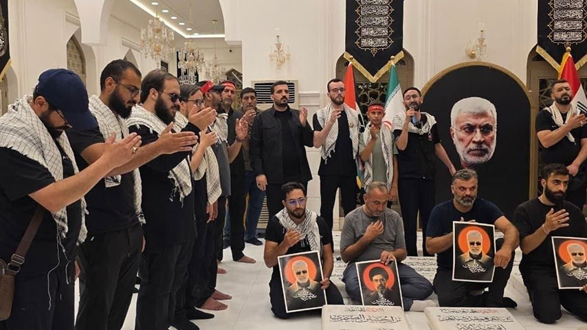 جرحى حادثة البيجر يزورون مرقد أبو مهدي المهندس في النجف الأشرف