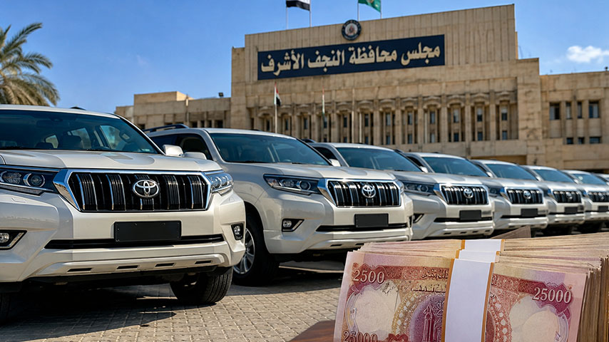 شبهات هدر ومخالفات مالية في شراء سيارات لأعضاء مجلس محافظة النجف