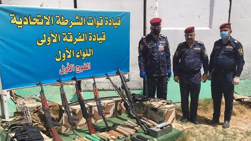 شرطة النجف تضبط 10 قطع سلاح خلال ممارسة أمنية في البراكية