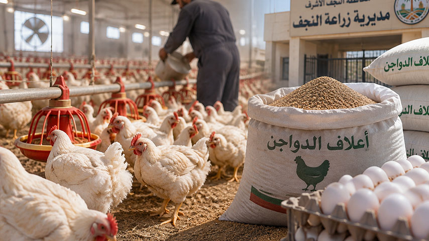 أزمة الدواجن في النجف.. ارتفاع الأعلاف يوقف مشاريع الإنتاج