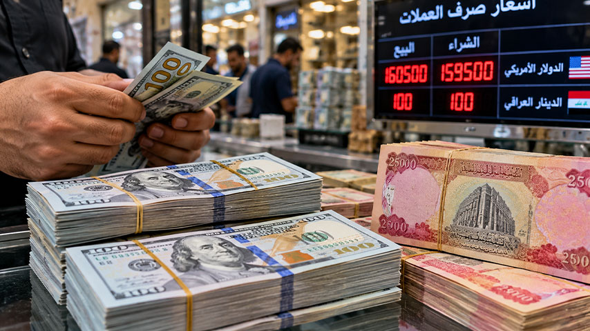 ارتفاع سعر الدولار مقابل الدينار العراقي في السوق الموازية